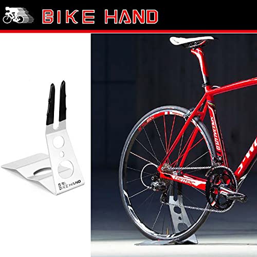 BIKEHAND Solid Steel Bicycle Floor Type Hub Mount Parking Rack, Black, 11 in Wide Base, Fits 26-700c Bikes - Image 5