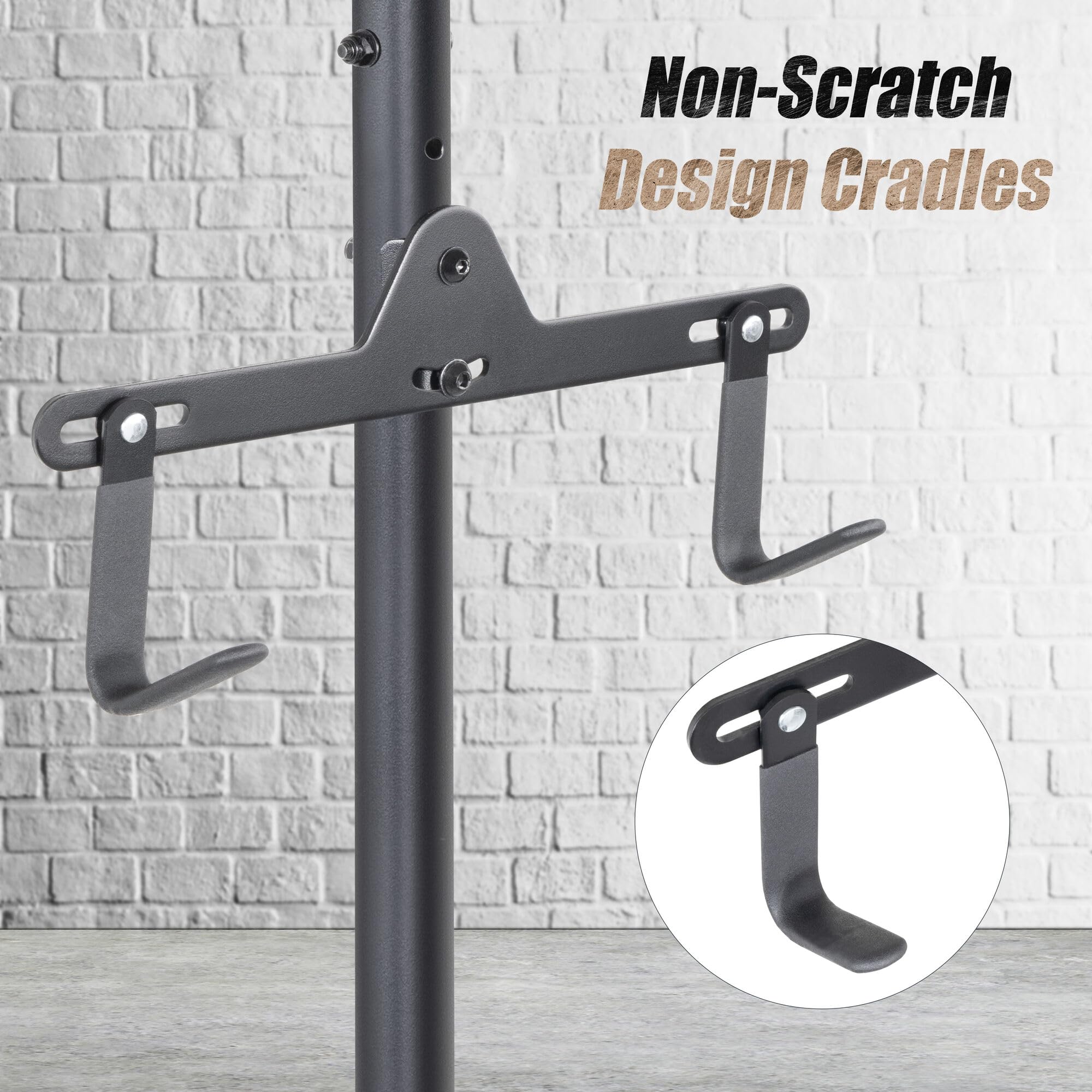 CyclingDeal 2 Bike Bicycle Vertical Hanger Parking Rack Gravity Floor Storage Stand for Garages or Apartments - Image 6