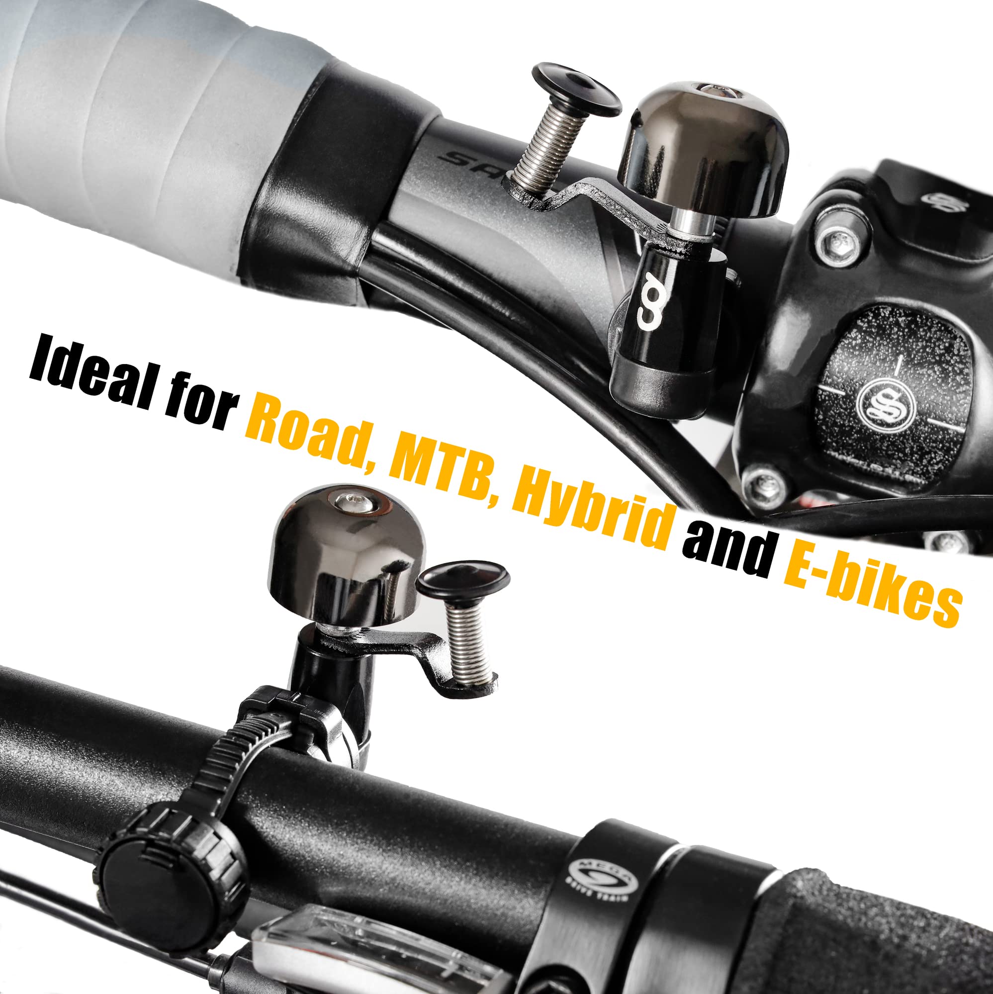 CyclingDeal Adjustable Clamp Tie Bike Bell Bicycle Horn 360 Degree Rotatable Bracket Universal Fit Design– Ideal for Road MTB Hybrid and E-Bikes - Loud Clear Crisp Sound - Image 6