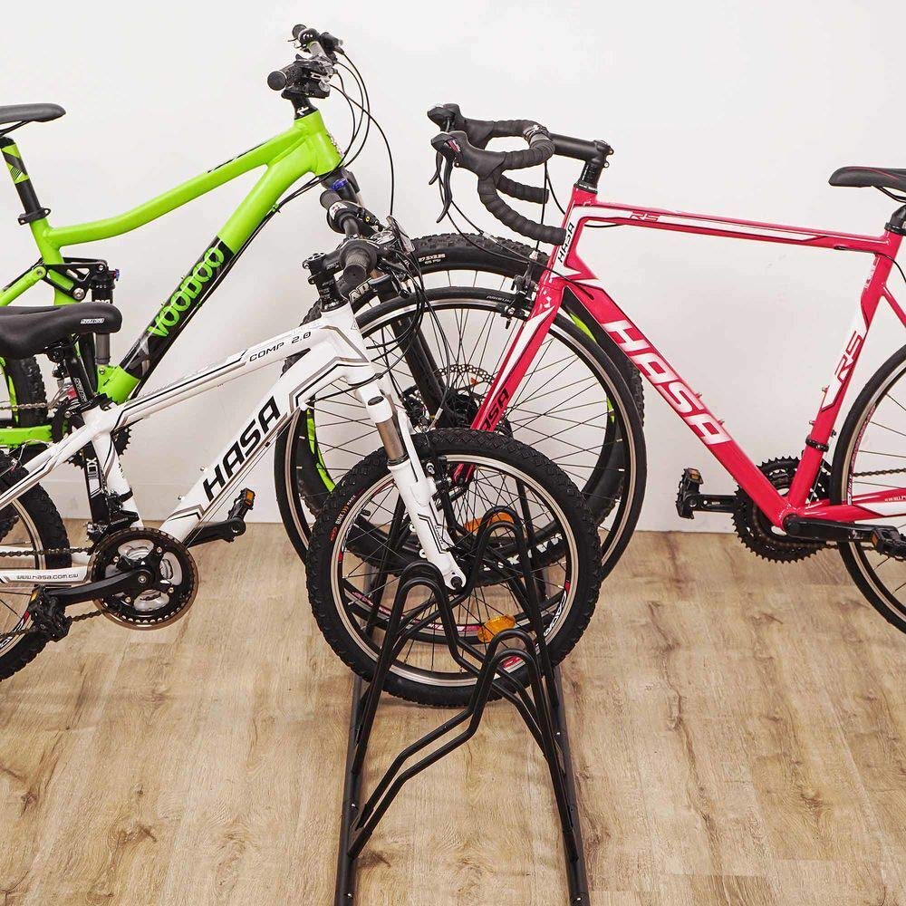 CyclingDeal Bicycle Floor Parking Rack Stand - for Mountain MTB Road Bike - Indoor Home Garage Storage - Classic 3 Bikes - Image 8