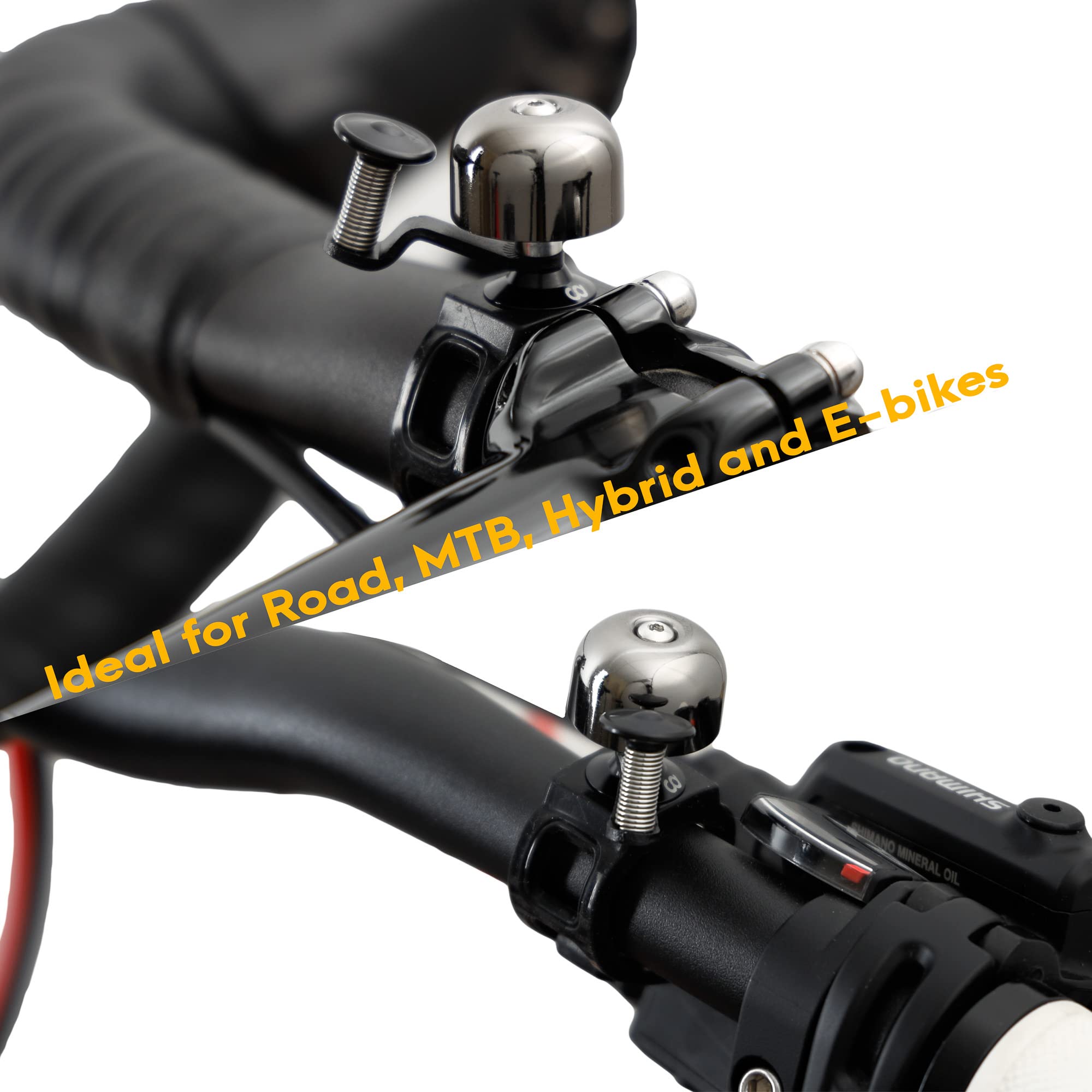 CyclingDeal Bike Bell Bicycle Horn - for MTB Road Cycling Hybrid E-Bikes Beach Cruisers Handlebars Size from 22mm to 32mm - Loud Clear Crisp Tone Sound Safety Brass Ring Bell with Adjustable Strap - Image 6