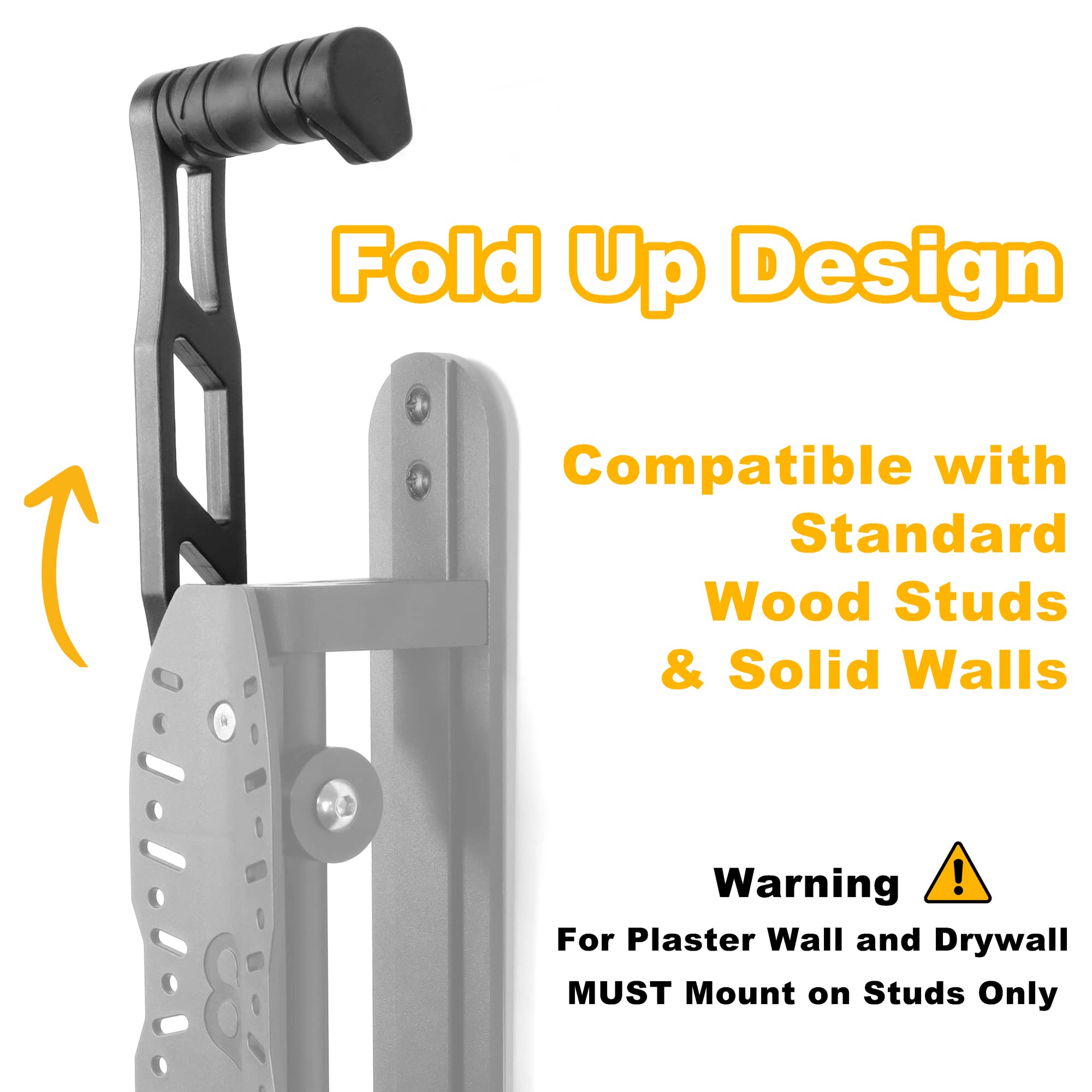 CyclingDeal Bike Swivel Wall Hanger with Rear Wheel Pad Stopper - Adjustable & Foldable Indoor Storage Hook Organizer - Safe & Secure for Storing MTB, Road Bicycles in Garage or Home - 1 Pack - Image 3