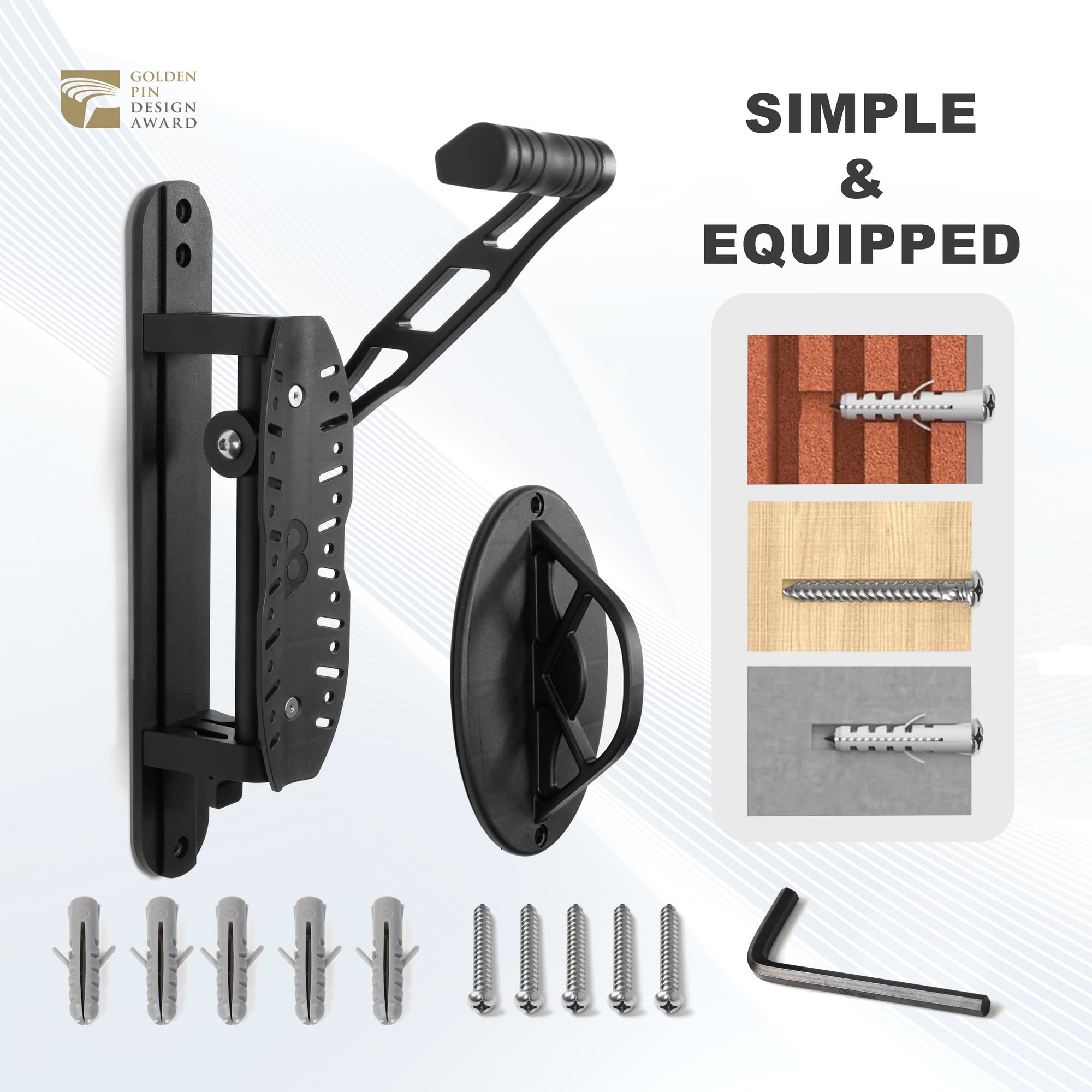CyclingDeal Bike Swivel Wall Hanger with Rear Wheel Pad Stopper - Adjustable & Foldable Indoor Storage Hook Organizer - Safe & Secure for Storing MTB, Road Bicycles in Garage or Home - 2 Pack - Image 5