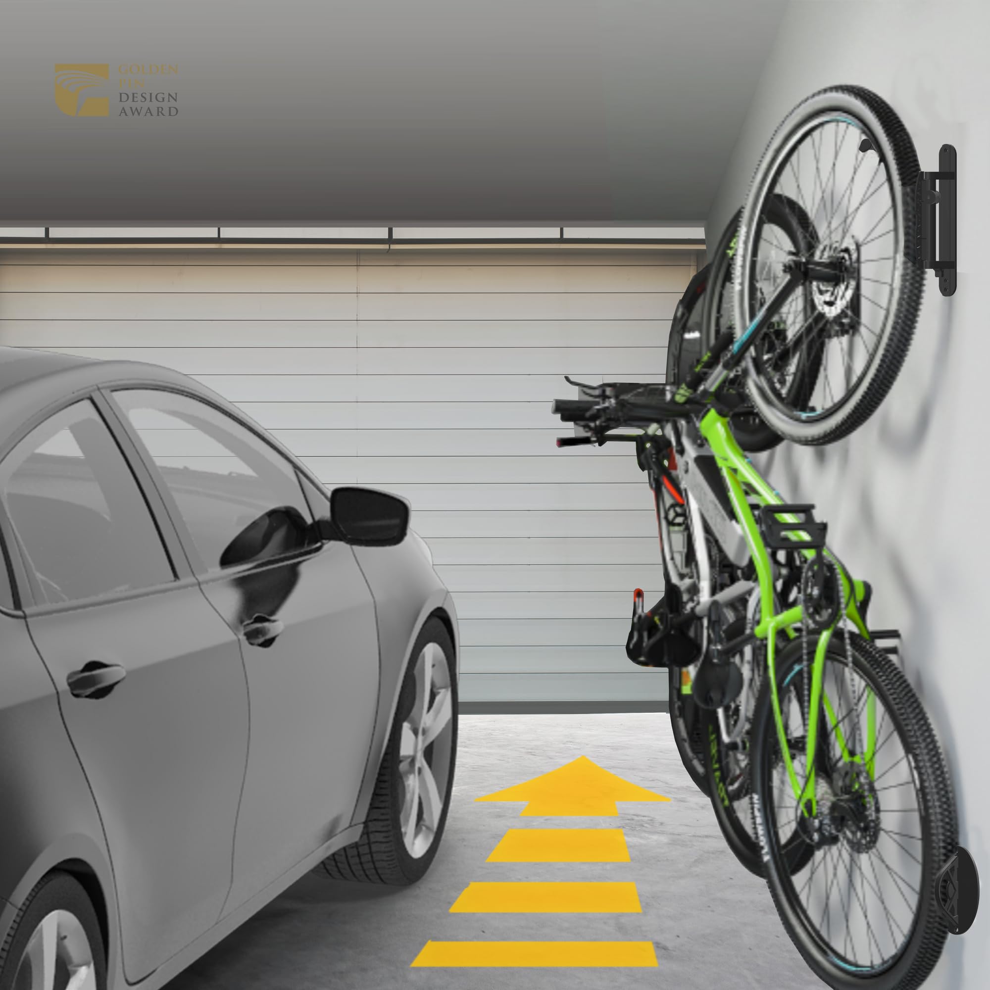 CyclingDeal Bike Swivel Wall Hanger with Rear Wheel Pad Stopper - Adjustable & Foldable Indoor Storage Hook Organizer - Safe & Secure for Storing MTB, Road Bicycles in Garage or Home - 2 Pack - Image 6