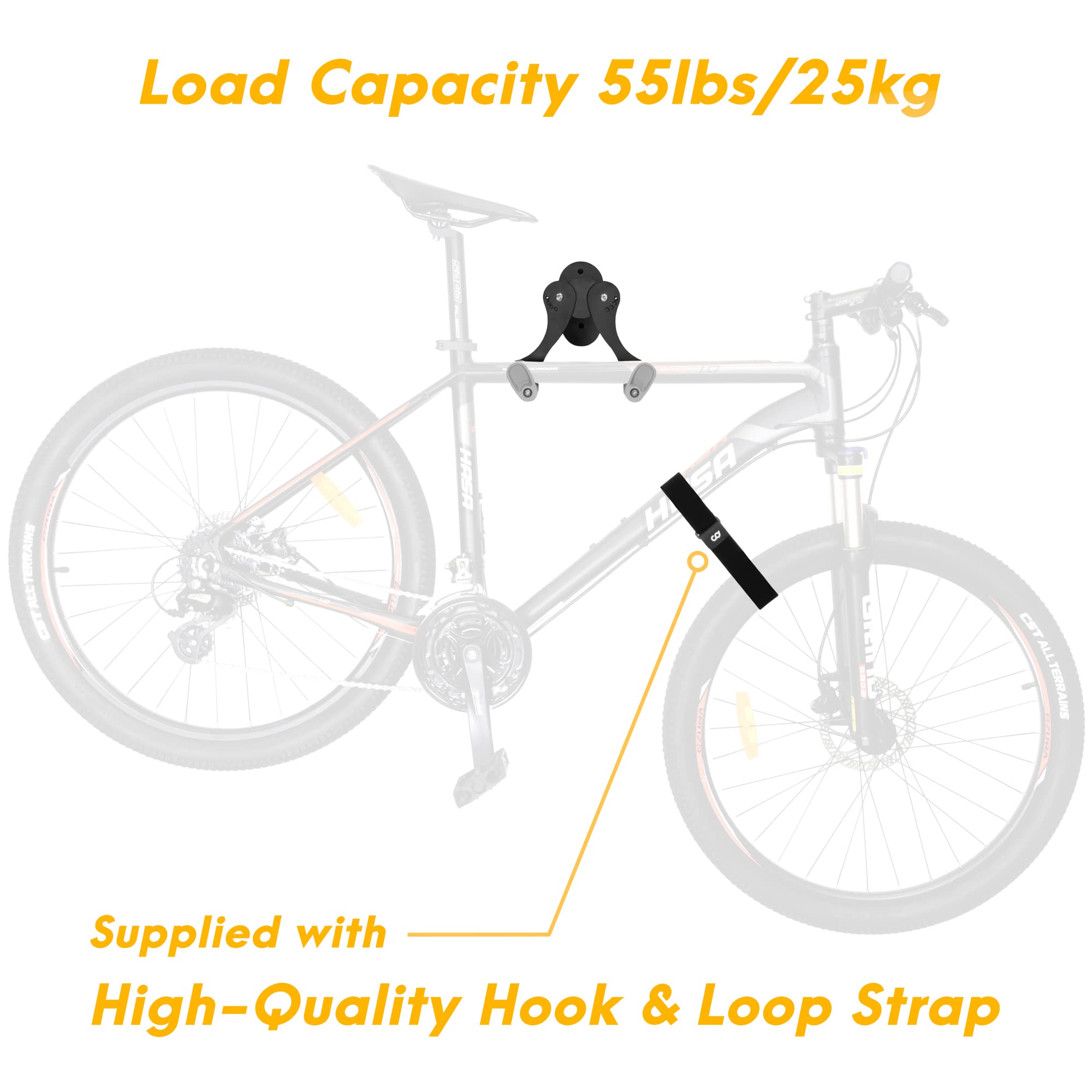 CyclingDeal Bike Wall Mount Rack - Adjustable, Extendable & Foldable - Indoor Storage Horizontal Cycling Hook Hanger Organiser - Safe & Secure for MTB, Road Bicycles in Garage or Home - Pack of 1 - Image 3