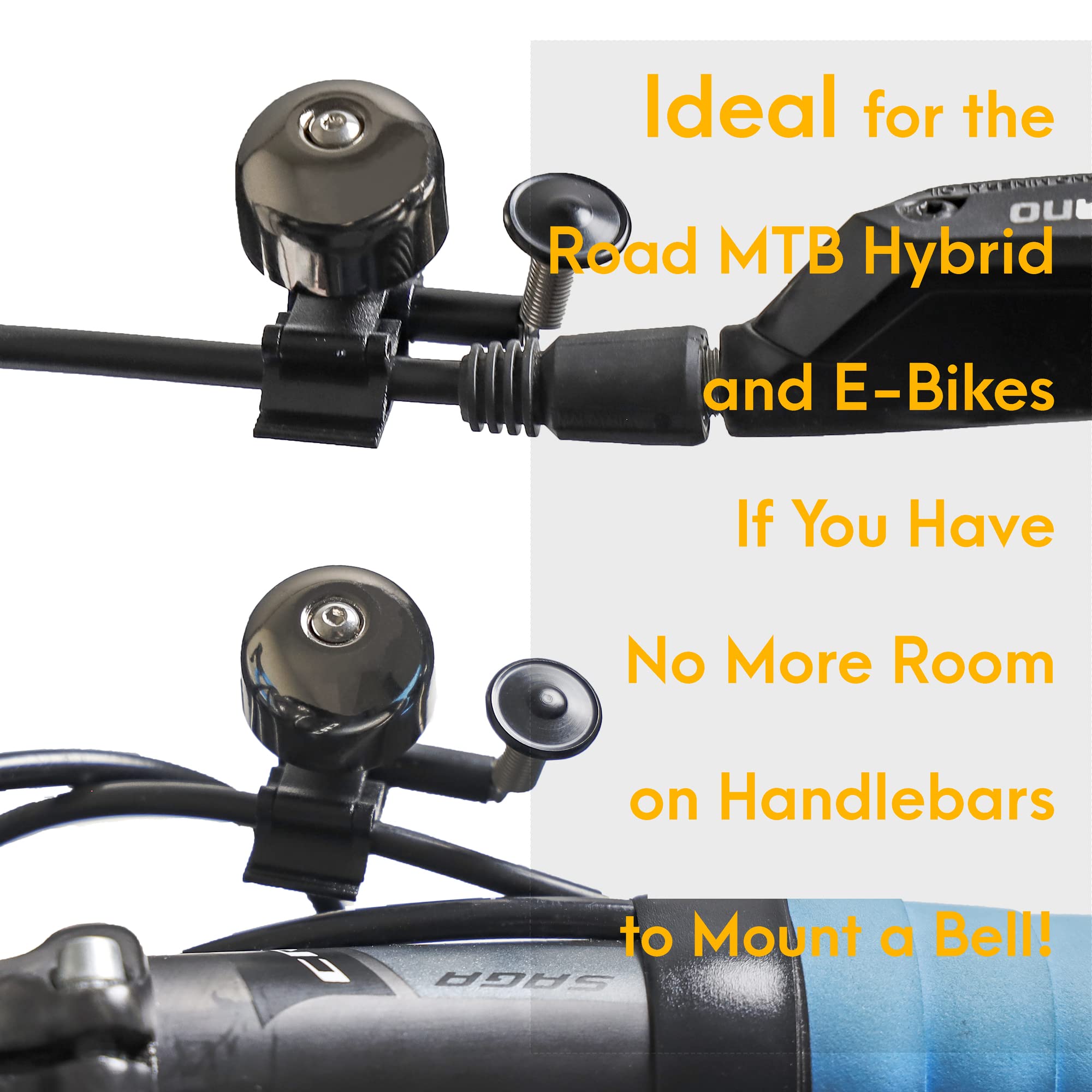 CyclingDeal Cable Clip Design Bike Bell Bicycle Horn – Ideal for Road MTB Cycling Hybrid E-Bikes Beach Cruisers Fits All Bikes - Loud Clear Crisp Sound - Image 6