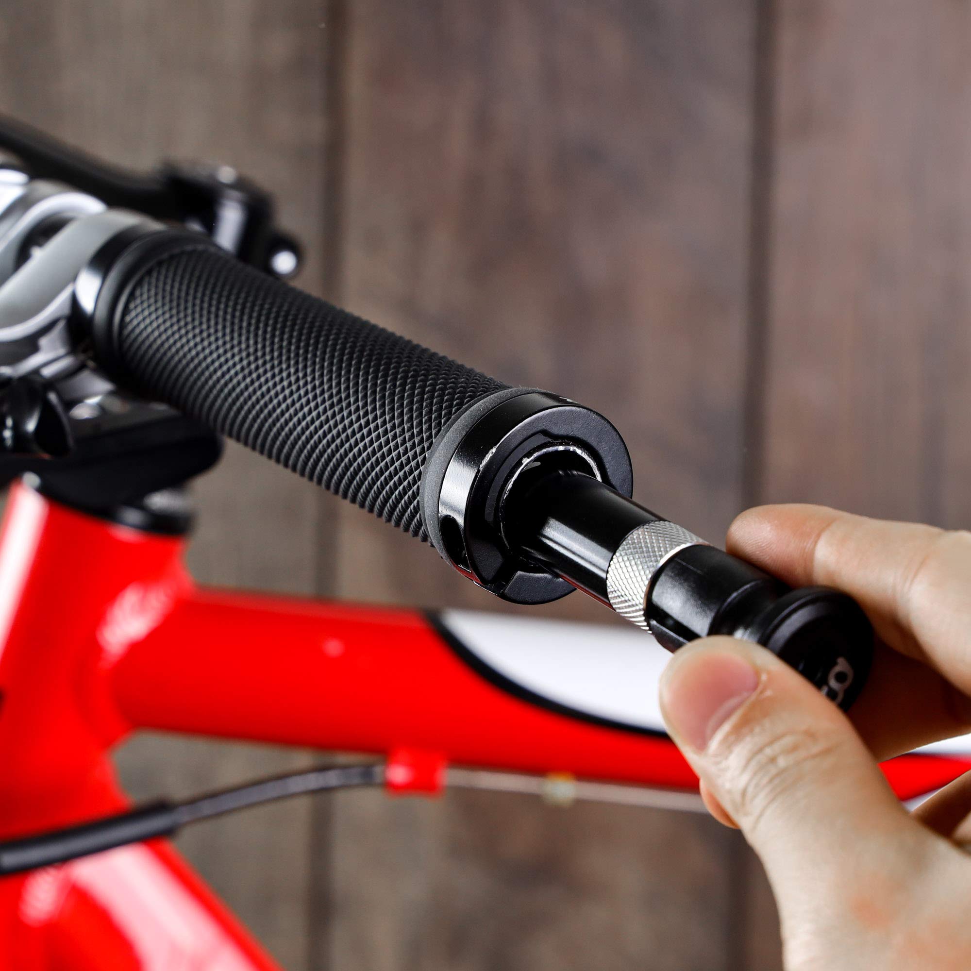 CyclingDeal Mountain MTB Road Bike Bicycle Tubeless Tire Repair Plug Kit - Store Inside Handlebar - Fix a Puncture or Flat - Plugger Tool and Plugs - 2 x Small & 2 x Large Strads - Image 3