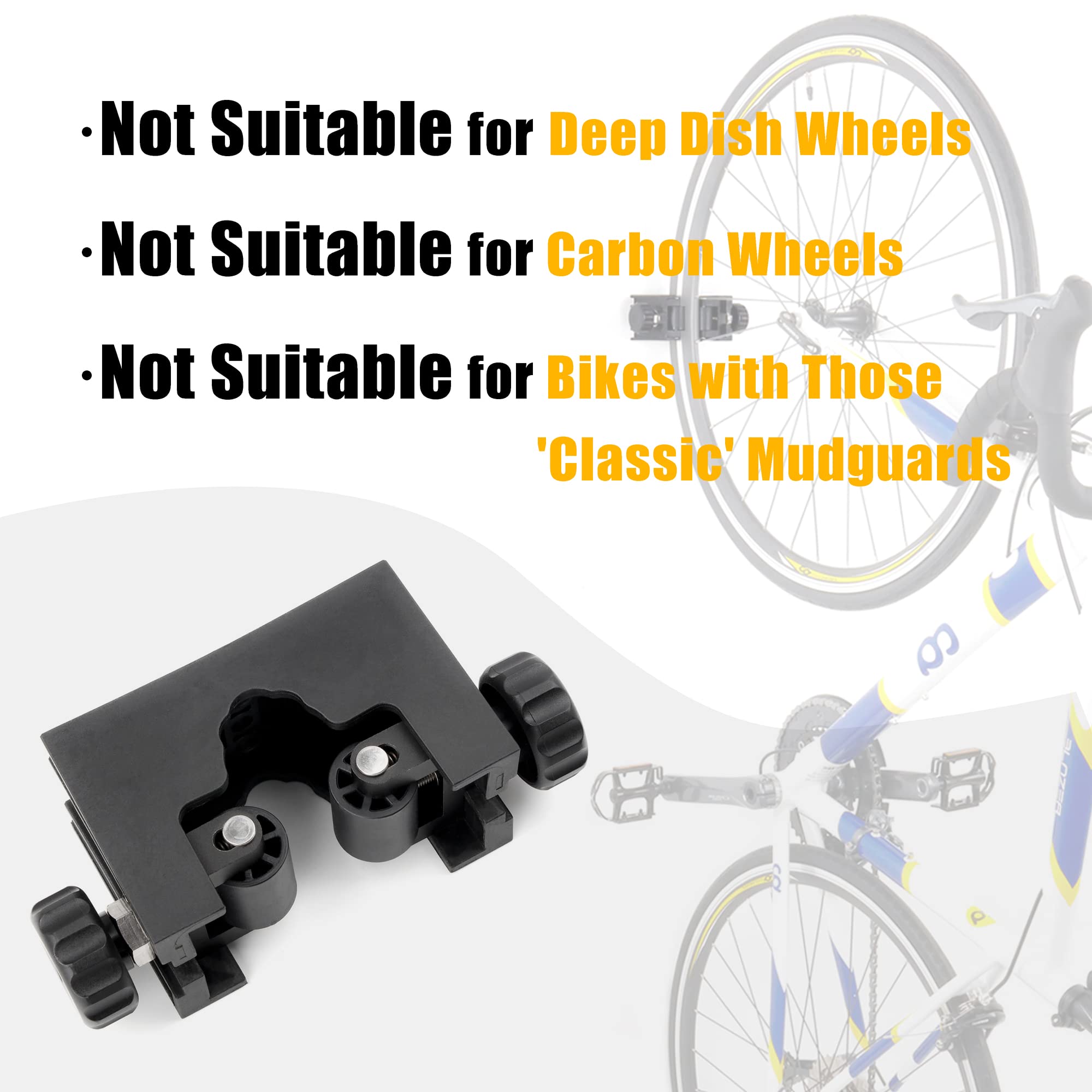 CyclingDeal Bike Tire Bicycle Clip Storage Wall Mount Rack - Premium Quality Clip for Outdoor & Indoor - Safe & Secure for Storing Road Mountain Bikes in Garage or Home - Road Bike 23-28mm (Pack of 2) - Image 6