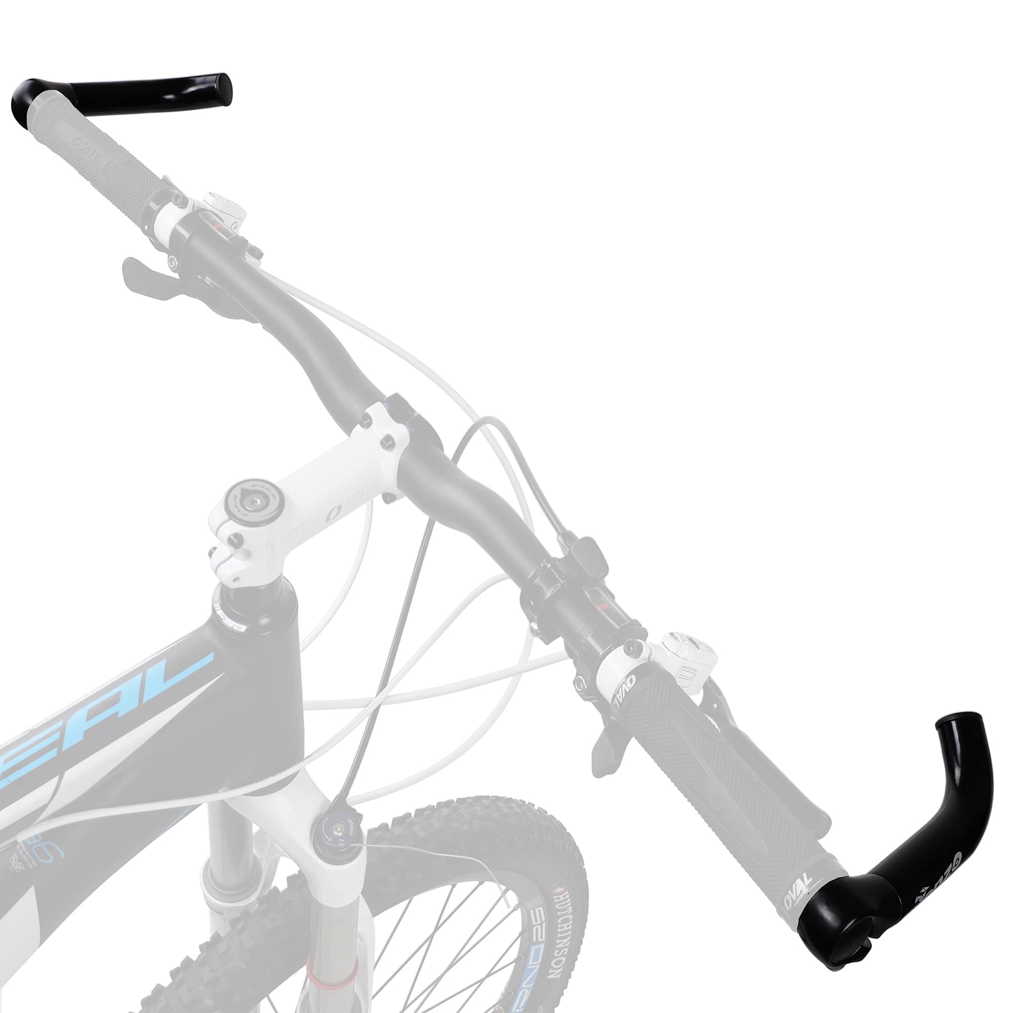 Venzo Bicycle Handlebar Extender for Mountain Hybrid Bike - Compatible with 7/8'’ 22.2mm - Flat Bar Ends with Plugs - 150mm - Ergonomic Design Lightweight & Durable - Gloss Black - Image 3