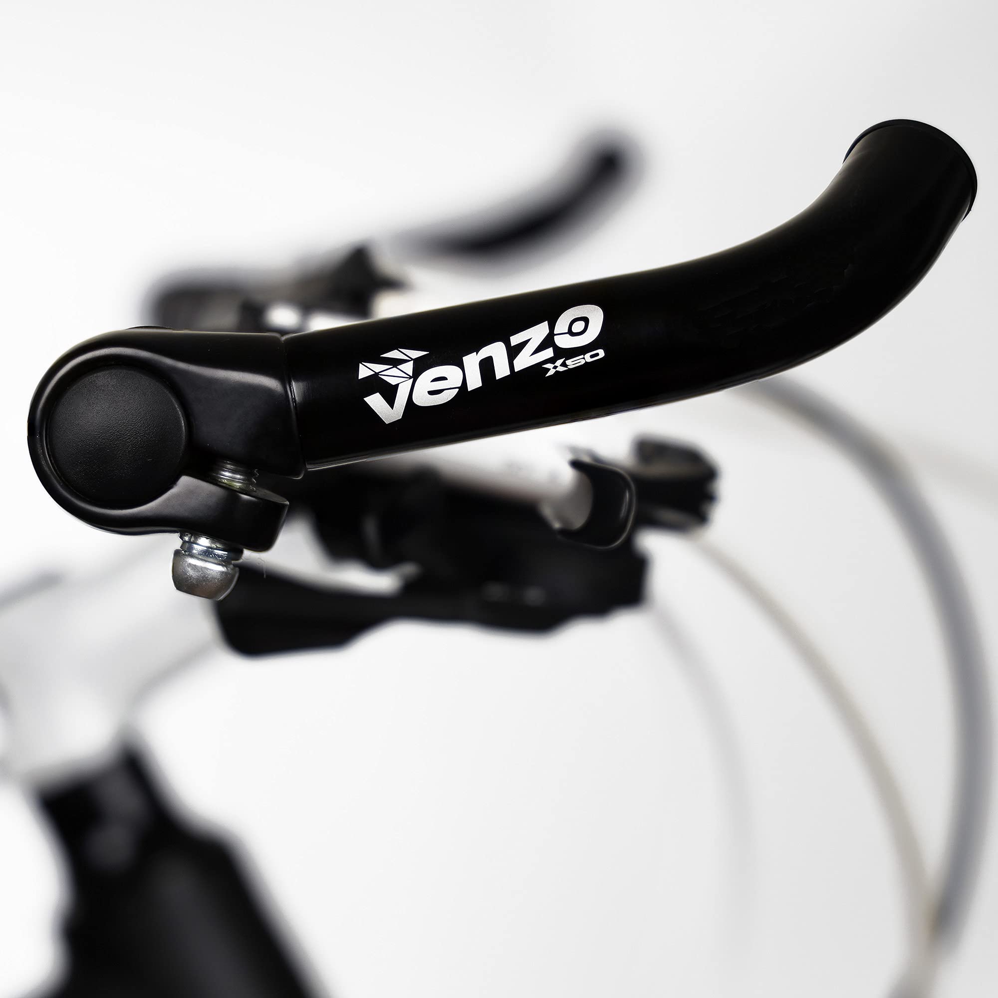Venzo Bicycle Handlebar Extender for Mountain Hybrid Bike - Compatible with 7/8'’ 22.2mm - Flat Bar Ends with Plugs - 150mm - Ergonomic Design Lightweight & Durable - Gloss Black - Image 4