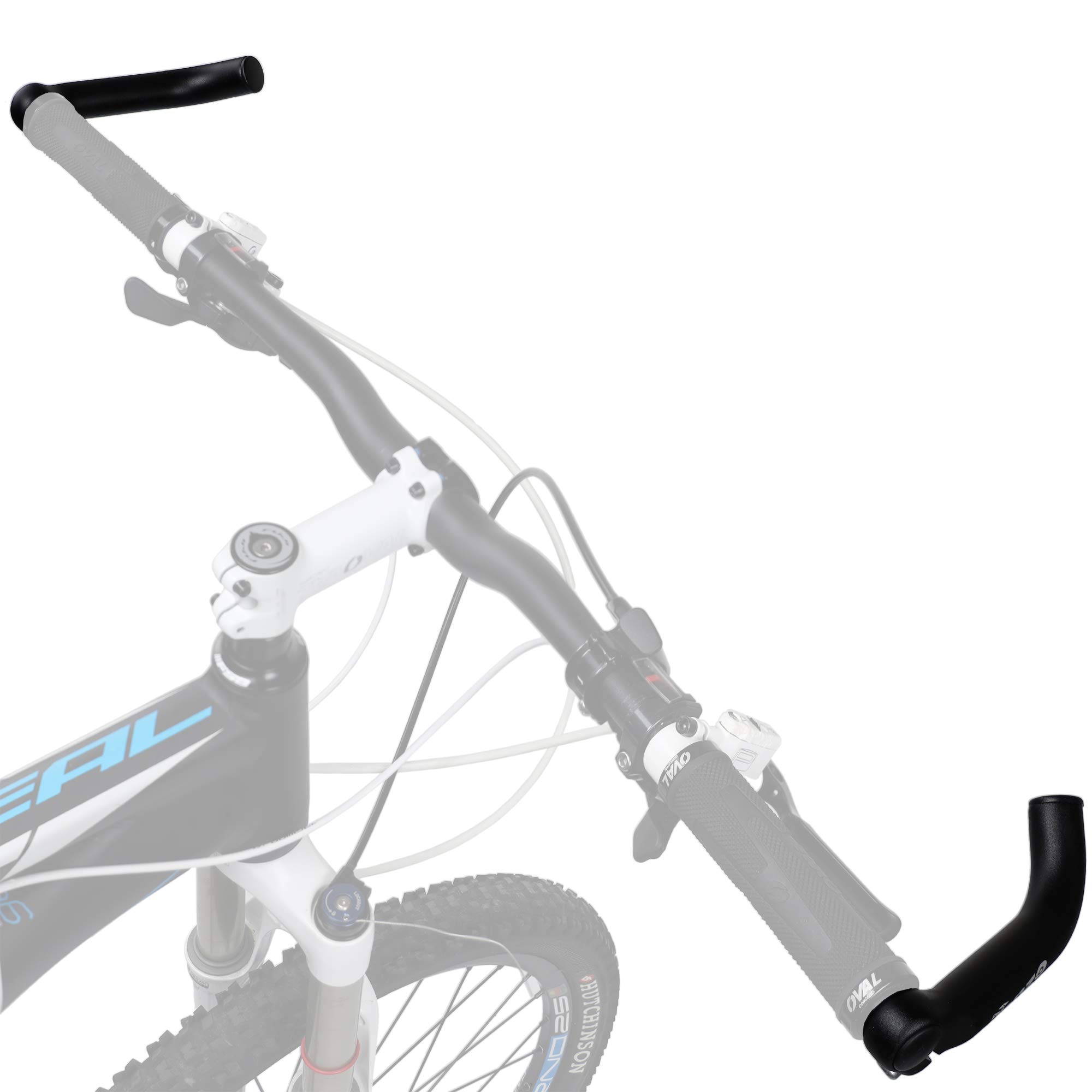 Venzo Bicycle Handlebar Extender for Mountain Hybrid Bike - Compatible with 7/8'’ 22.2mm - Flat Bar Ends with Plugs - 150mm - Ergonomic Design Lightweight & Durable - Matt Black - Image 3