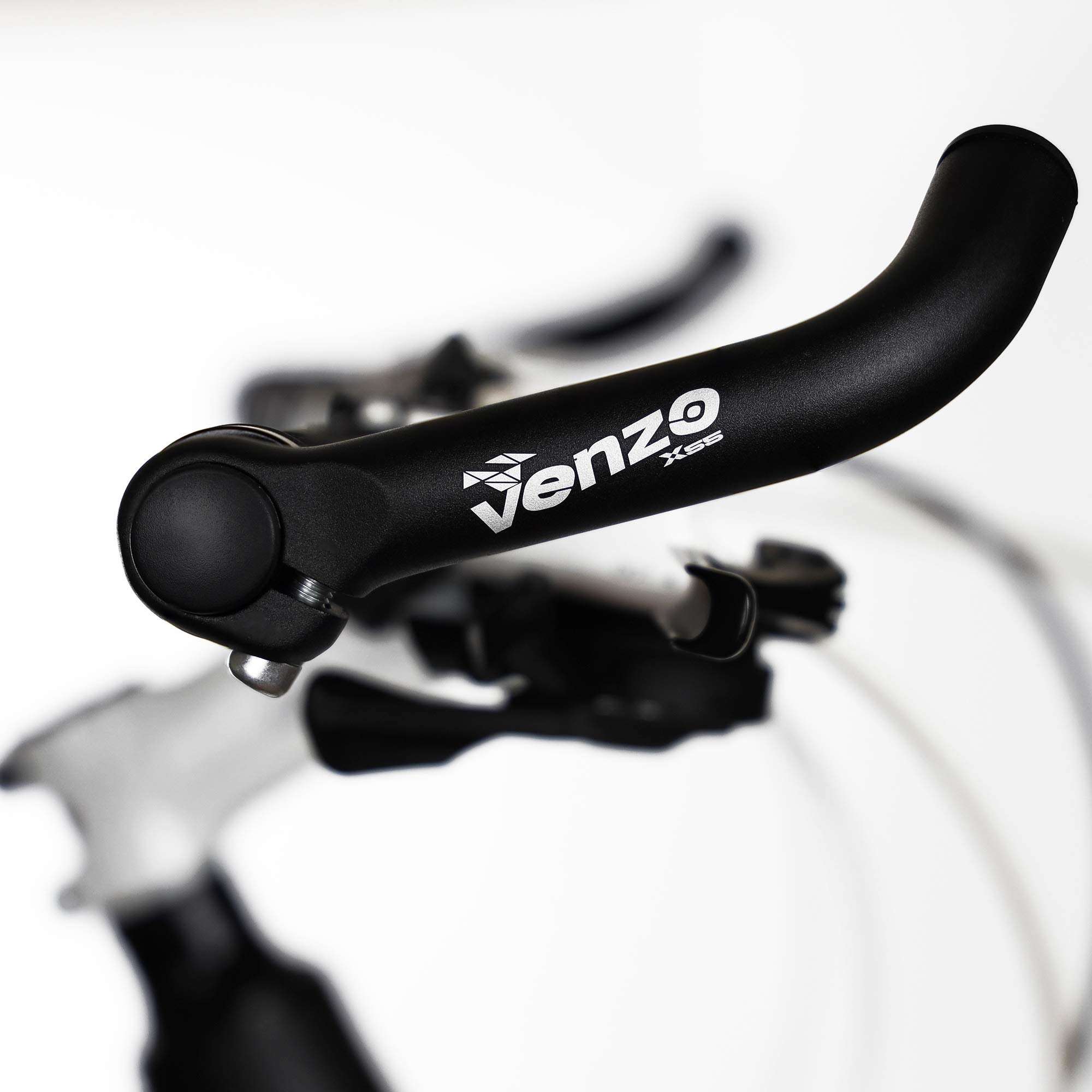 Venzo Bicycle Handlebar Extender for Mountain Hybrid Bike - Compatible with 7/8'’ 22.2mm - Flat Bar Ends with Plugs - 150mm - Ergonomic Design Lightweight & Durable - Matt Black - Image 4