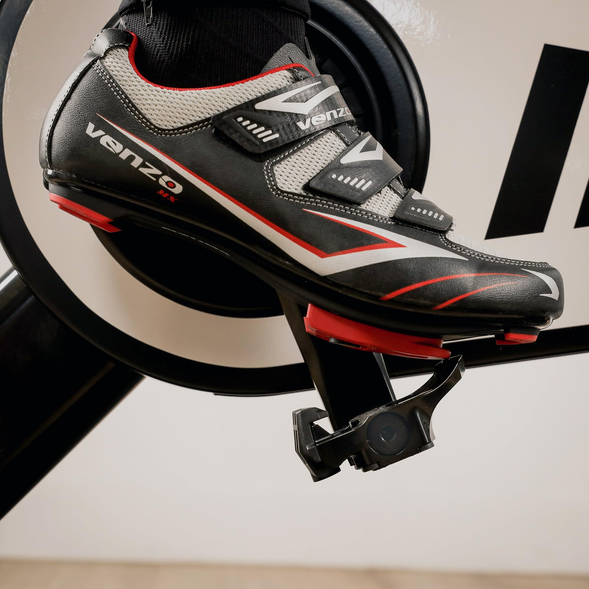Venzo Bicycle Men's Road Cycling Riding Shoes - 3 Straps - Compatible with Look Delta & for Shimano SPD-SL - Perfect for Road Racing Bikes - Image 5
