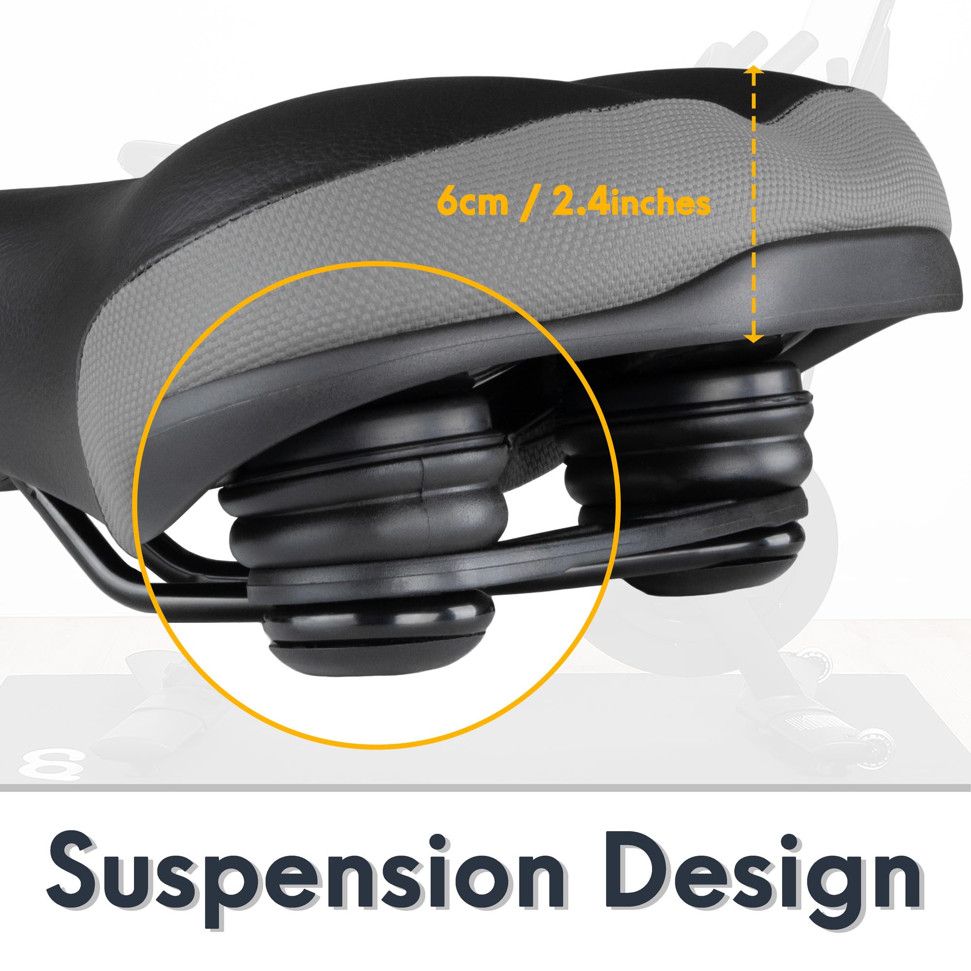 Venzo Bicycle Saddle Wide Seat - Size 10.2" x 8.6”- Compatible with Indoor Stationary Exercise Bikes Indoor, Beach Cruiser - Comfort for Men & Women - Big Large Cushioned Soft Comfortable Padded - Image 4