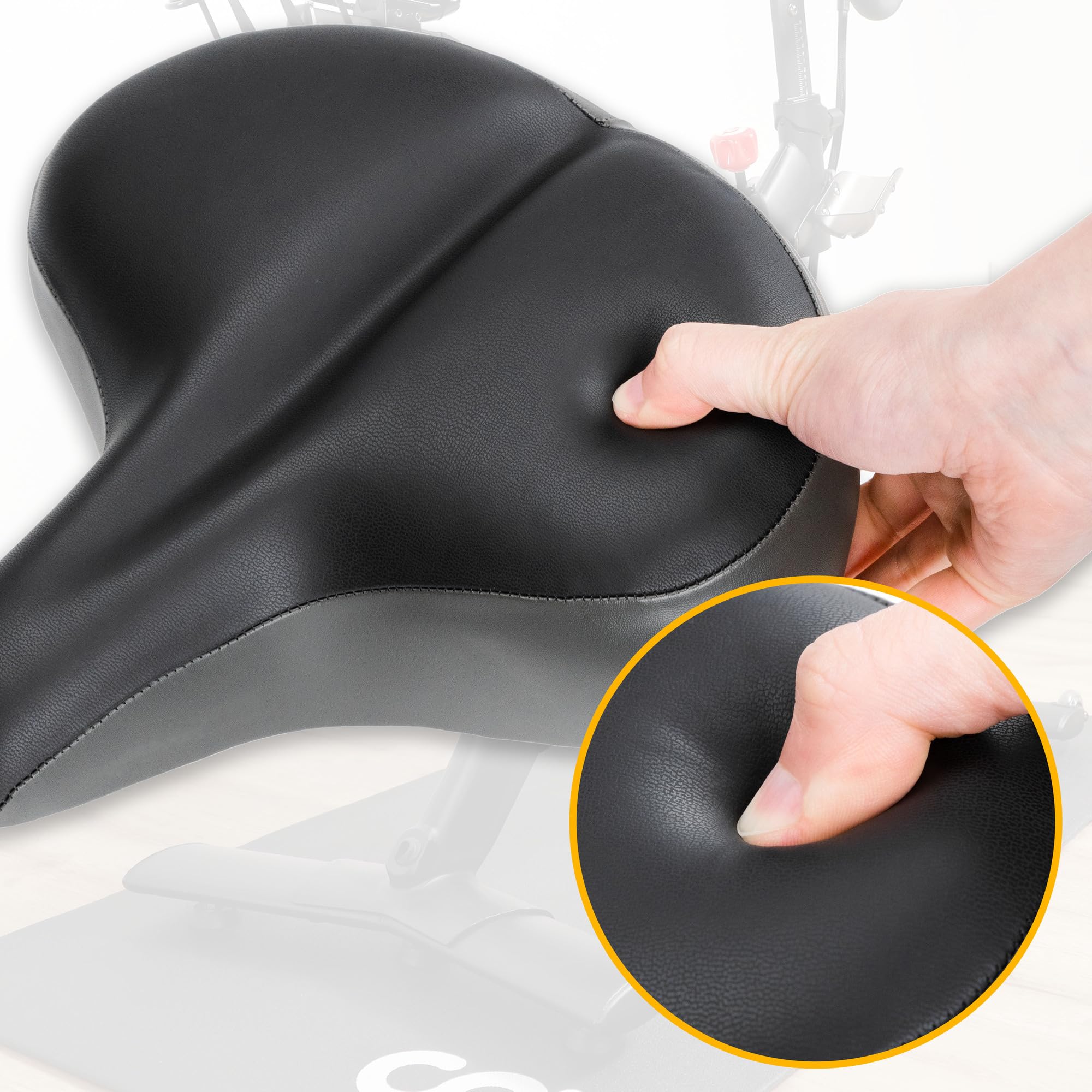 Venzo Bicycle Saddle Wide Seat - Size 10.6” x 10.4”- Compatible with Indoor Stationary Exercise Bikes Indoor, Beach Cruiser - Comfort for Men & Women - Big Large Cushioned Soft Comfortable Padded - Image 3