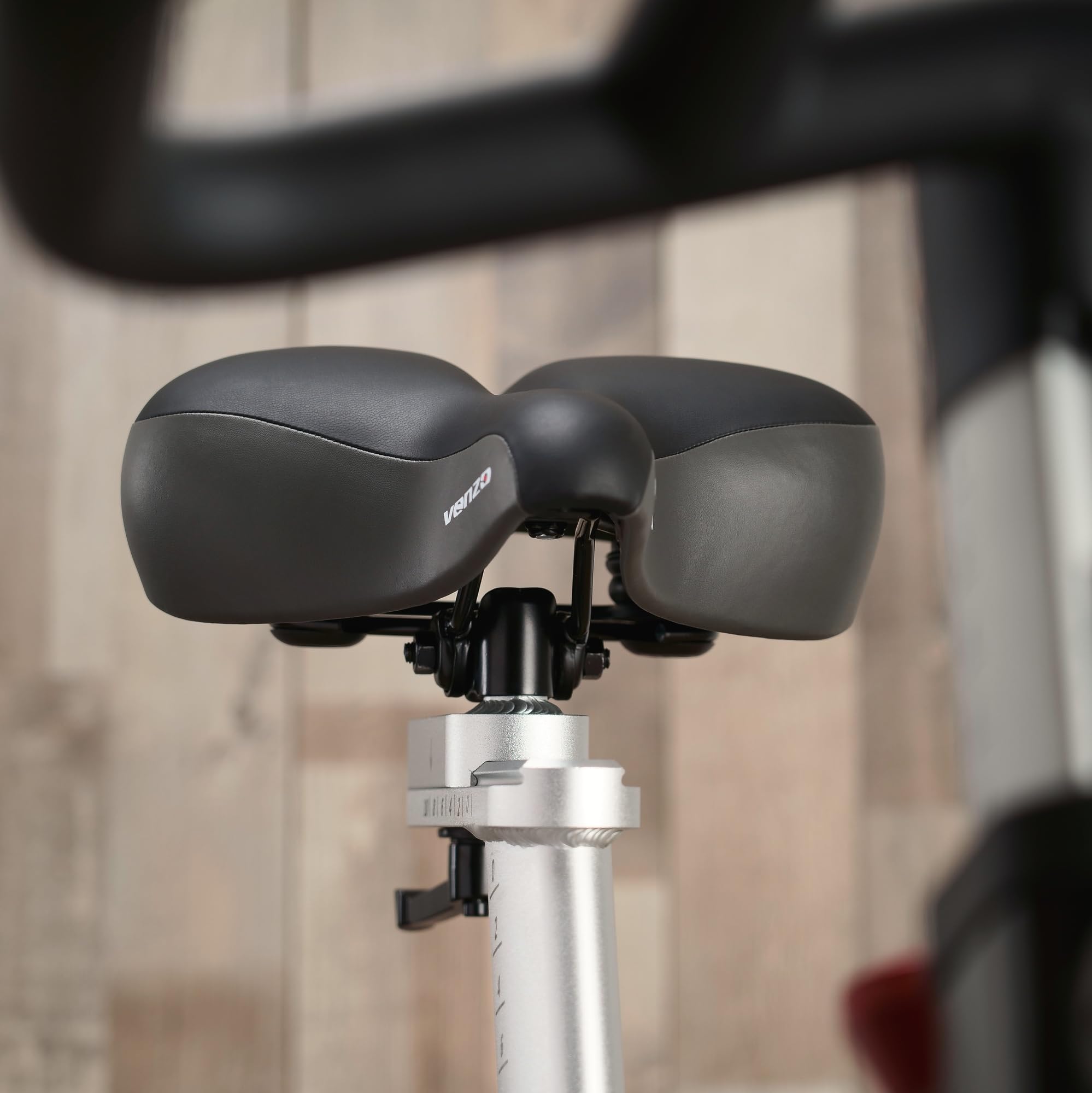 Venzo Bicycle Saddle Wide Seat - Size 10.6” x 10.4”- Compatible with Indoor Stationary Exercise Bikes Indoor, Beach Cruiser - Comfort for Men & Women - Big Large Cushioned Soft Comfortable Padded - Image 5
