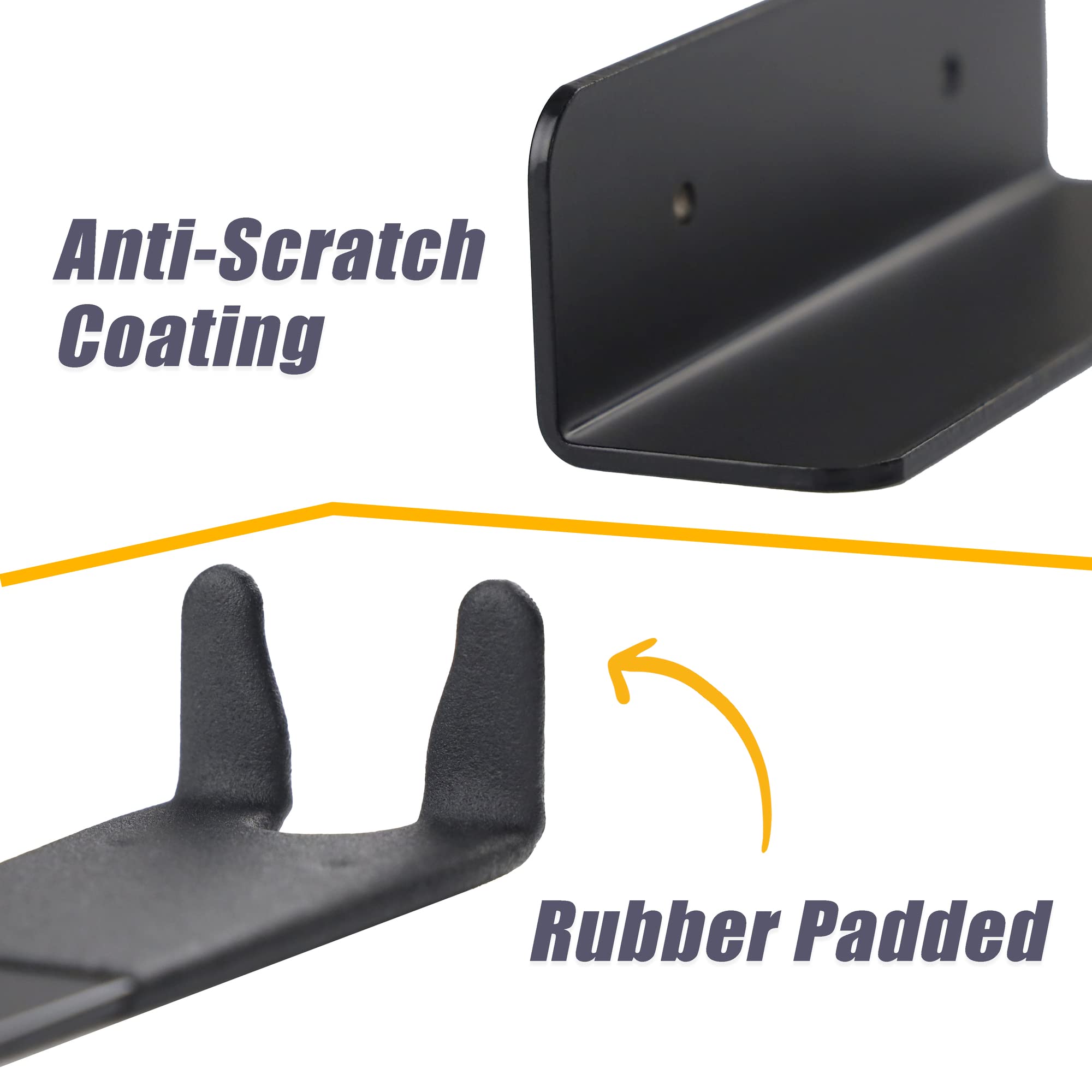 Venzo Bike Bicycle Cycling Pedal Wall Mount Indoor Storage Hanger Stand - Hook Rack Holder - with Tire Brackets - Great for Garage and Shed (2) - Image 4