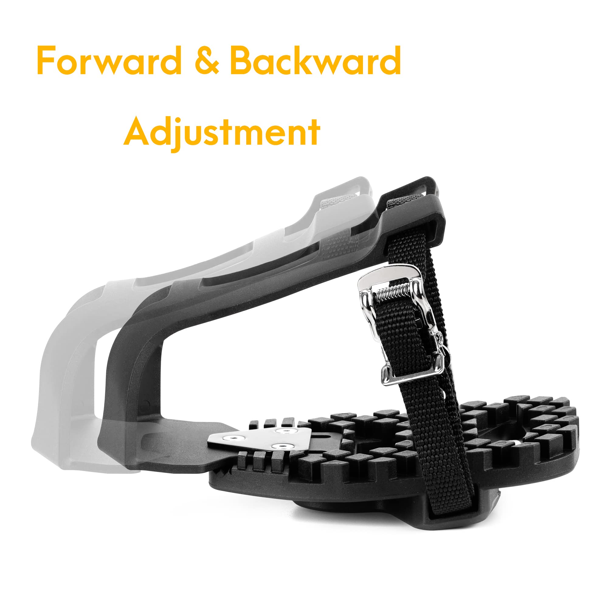 Venzo Bike Bicycle Toe Clips Cage Indoor Exercise Bike Pedal Adapters - Compatible with Peloton Bike Pedal, Convert Look Delta Pedals to Toe Clip Straps Ride with Sneakers - Image 3