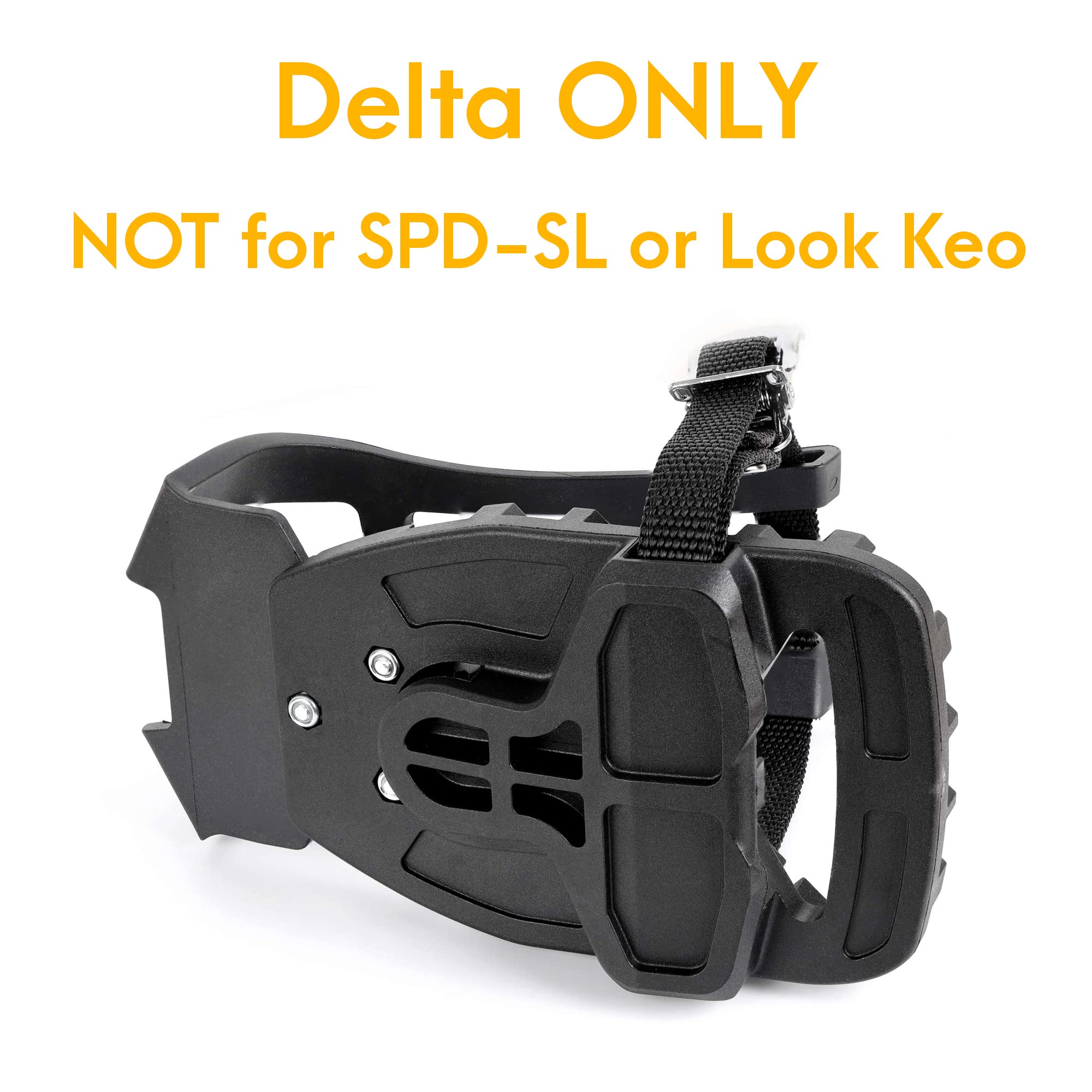 Venzo Bike Bicycle Toe Clips Cage Indoor Exercise Bike Pedal Adapters - Compatible with Peloton Bike Pedal, Convert Look Delta Pedals to Toe Clip Straps Ride with Sneakers - Image 4