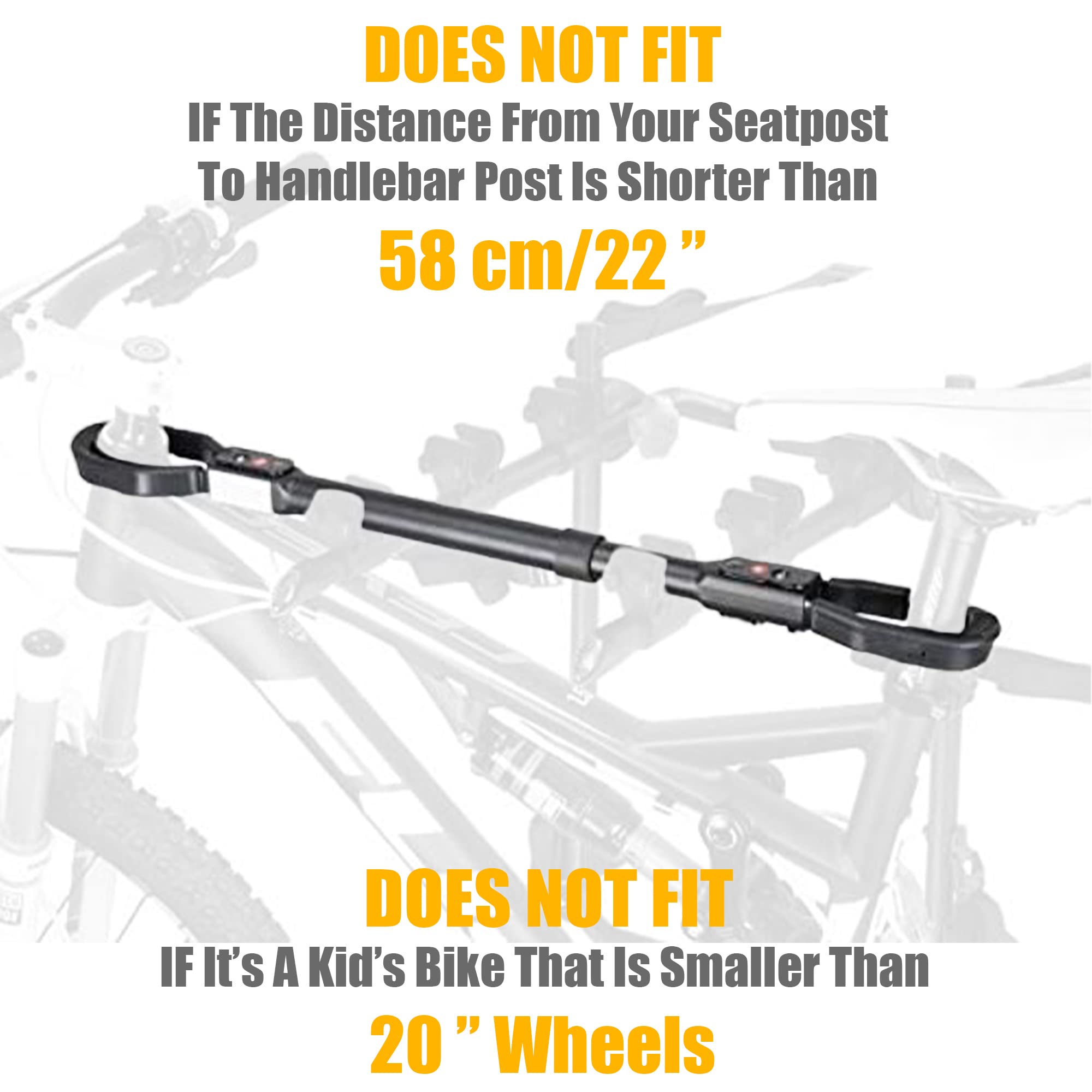 Venzo Bike Top Tube Cross-bar Frame Adjustable Adapter for Bike Car Rack or Home Storage Stand - Great for Y-Frame Kids Ladies Dual Suspension Cruiser MTB Road Bicycles - Capacity 18kg/39.7Lbs (1) - Image 2