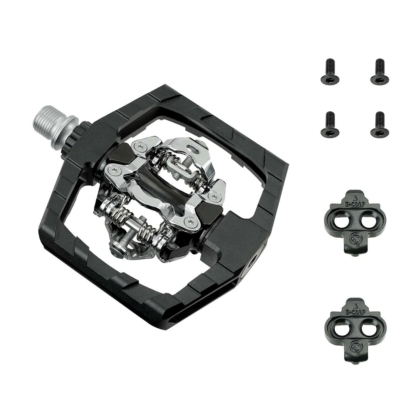 VENZO Click'R Compatible with Shimano SPD Mountain Bike Sealed Pedals with Cleats - Dual Platform Clipless Pedals for Mountain Bike - Easy Clip in & Out - Image 3