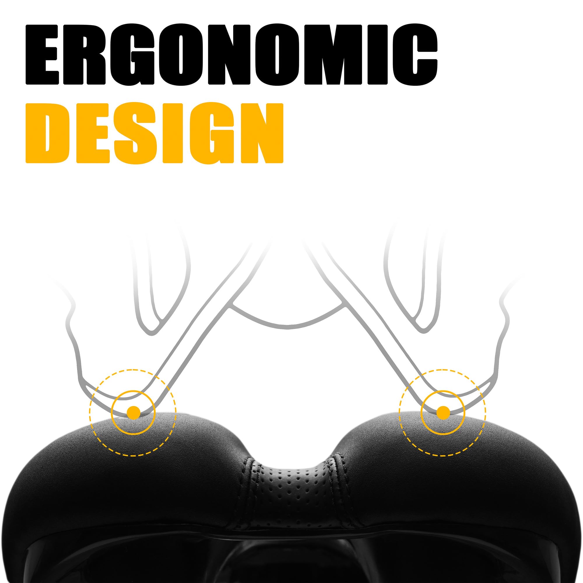 Venzo Comfortable Saddle Bike Seat | Soft & Durable Bicycle Seat for MTB, Road, Exercise, Trekking, Folding, Hybrid & Cruiser Bikes | Breathable & Ergonomic Design Bike Saddle for Lower Resistance - Image 4