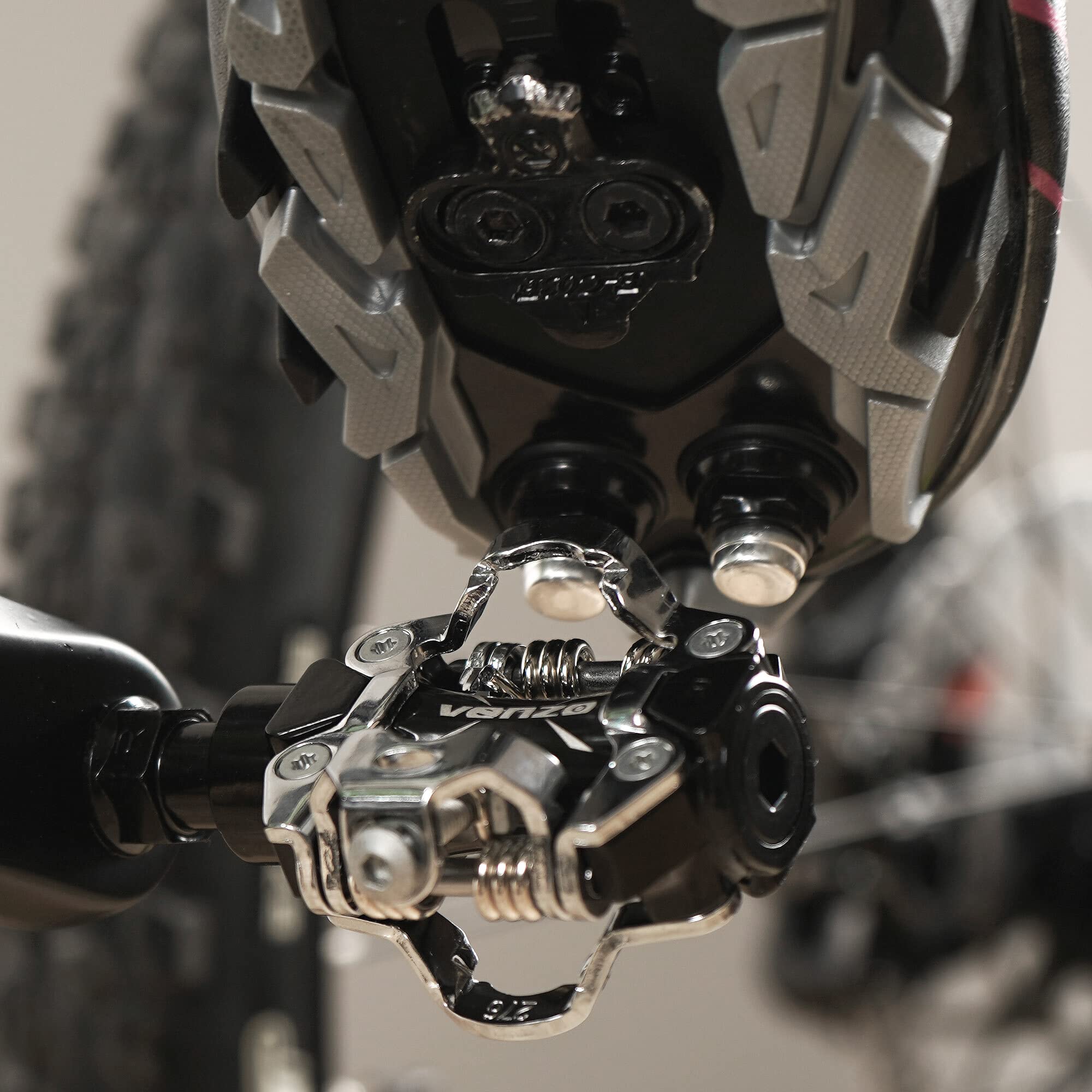 VENZO Compatible with Shimano SPD Mountain Bike CNC Cr-Mo Die-Cast Aluminum Sealed Pedals with Cleats - Dual Platform Clipless Pedals for Mountain Bike Shoes - Easy Clip in & Out - Image 5