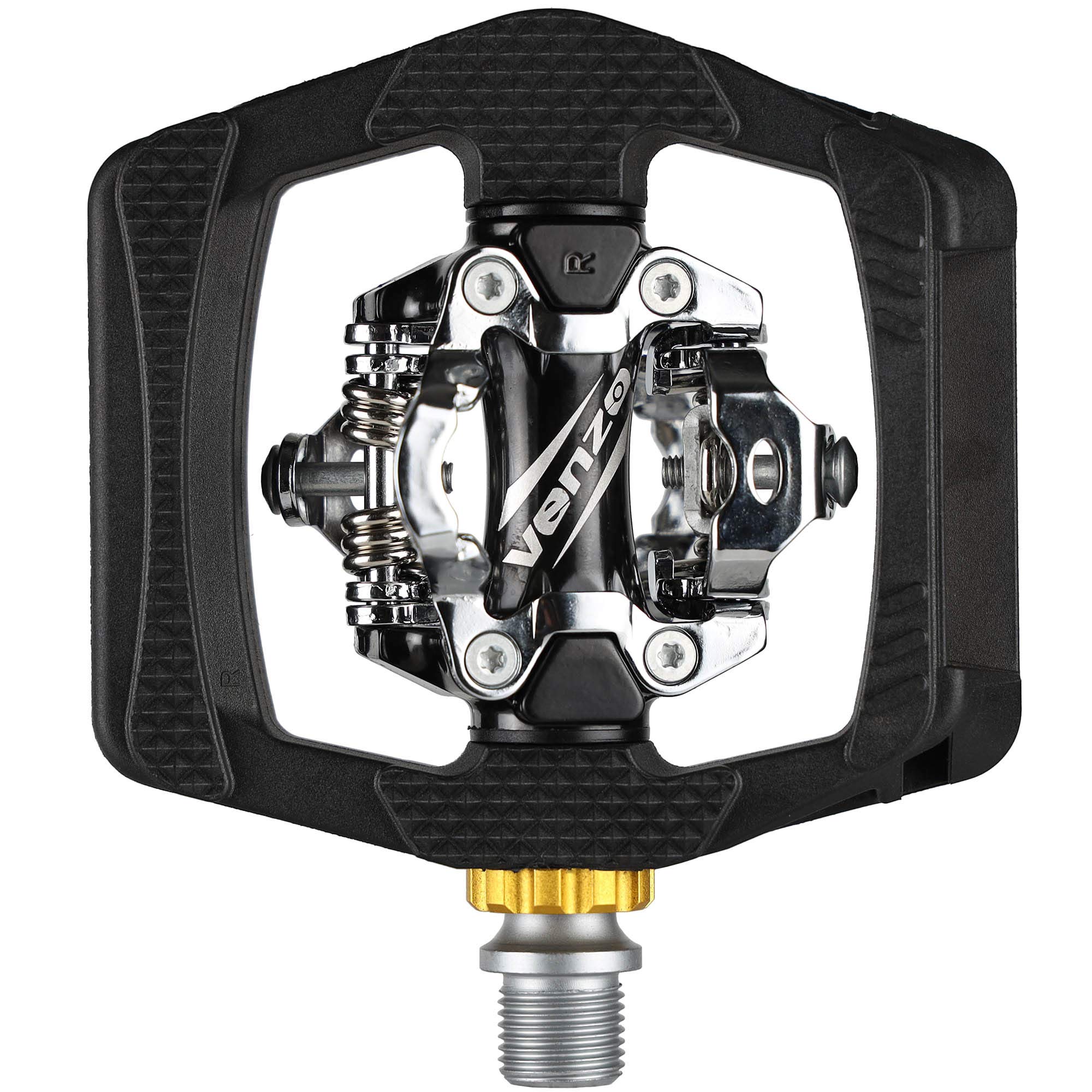 VENZO Compatible with Shimano SPD Mountain Bike CNC Cr-Mo Die-Cast Aluminum Sealed Pedals with Cleats - Dual Platform Clipless Pedals for Mountain Bike Shoes - Easy Clip in & Out - Image 5