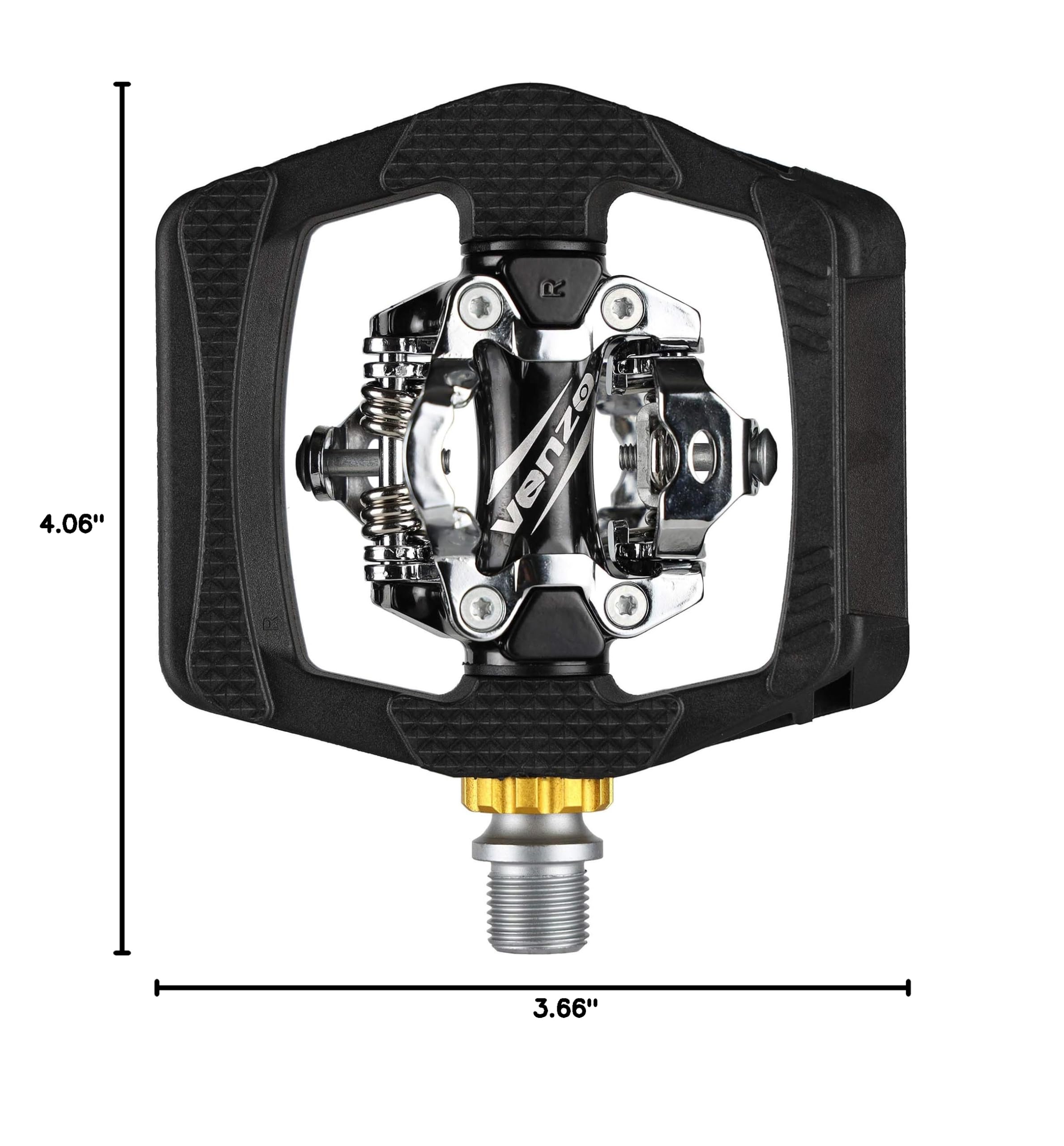 VENZO Compatible with Shimano SPD Mountain Bike CNC Cr-Mo Die-Cast Aluminum Sealed Pedals with Cleats - Dual Platform Clipless Pedals for Mountain Bike Shoes - Easy Clip in & Out - Image 6