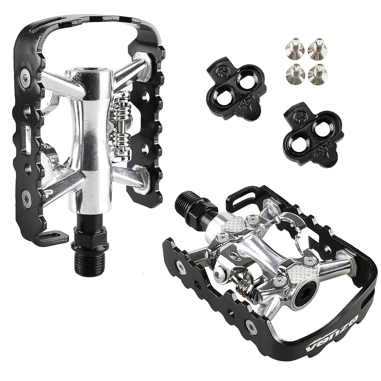 VENZO Multi-Use Compatible with Shimano SPD Mountain Bike Bicycle Sealed Clipless Pedals - Dual Platform Multi-Purpose - Great for Touring, Road, Trekking Bikes - Image 3