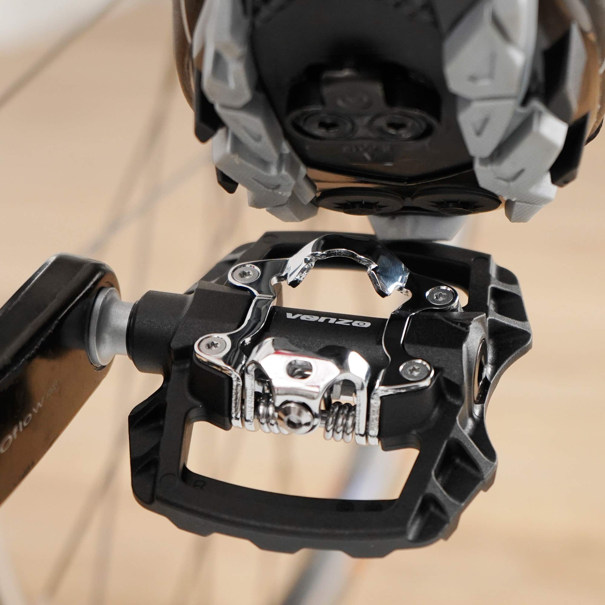 Venzo Multi-Use Compatible with Shimano SPD Mountain Bike Bicycle Sealed Clipless Pedals - Dual Platform Multi-Purpose - Great for Touring, Road, Trekking Bikes -Light Engineering Thermoplastic - Image 3