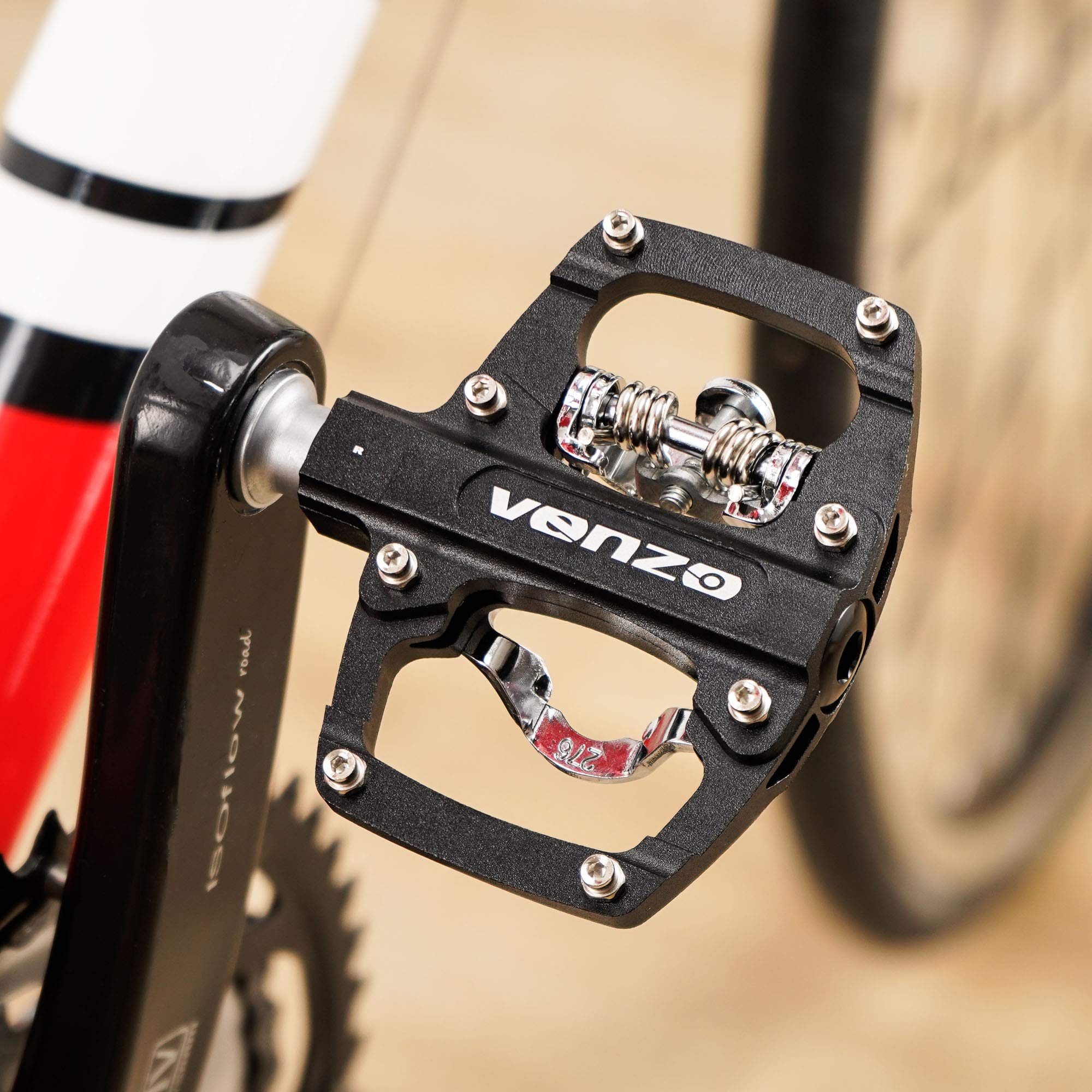 Venzo Multi-Use Compatible with Shimano SPD Mountain Bike Bicycle Sealed Clipless Pedals - Dual Platform Multi-Purpose - Great for Touring, Road, Trekking Bikes - Size: 85 x 80 mm = 3.3 x 3.1 inch - Image 6