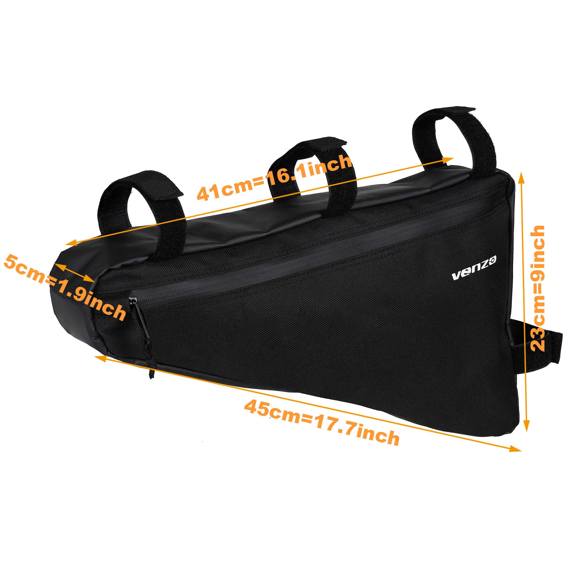 Venzo Road Mountain Bike Bicycle 2.5L 210D Waterproof Polyester Under Frame Top Tube Front Storage Triangle Pouch Bike Touring Packing Bags - Image 3